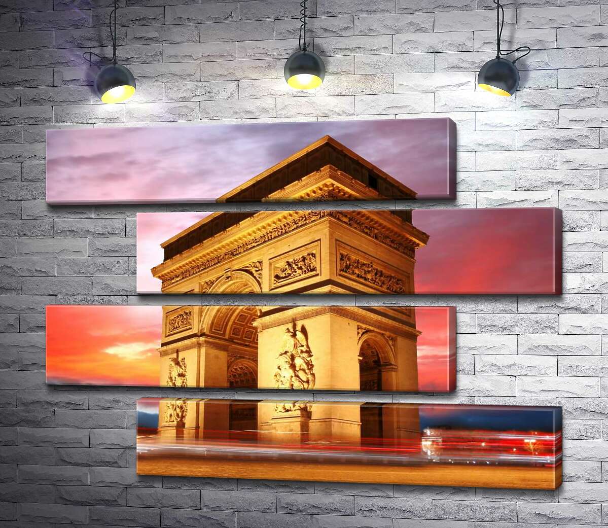 модульная картина Величие Триумфальной арки (Arc de Triomphe de l'Étoile) в Париже (Модуль №23)