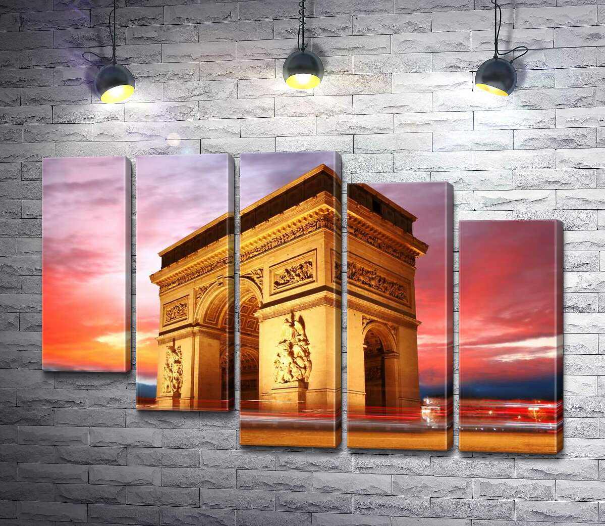 модульная картина Величие Триумфальной арки (Arc de Triomphe de l'Étoile) в Париже (Модуль №28)