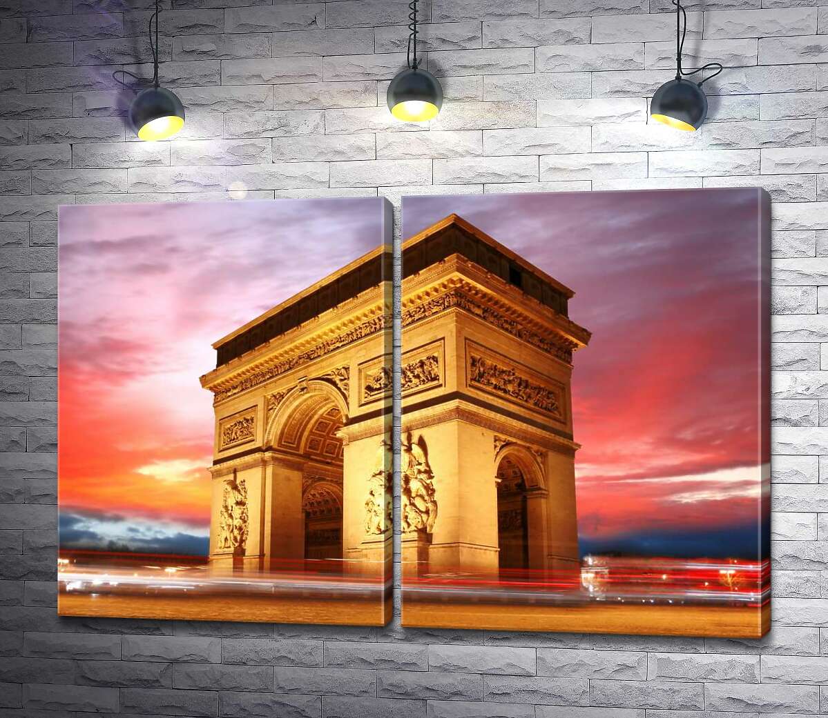 модульна картина Велич Тріумфальної арки (Arc de Triomphe de l'Étoile) у Парижі