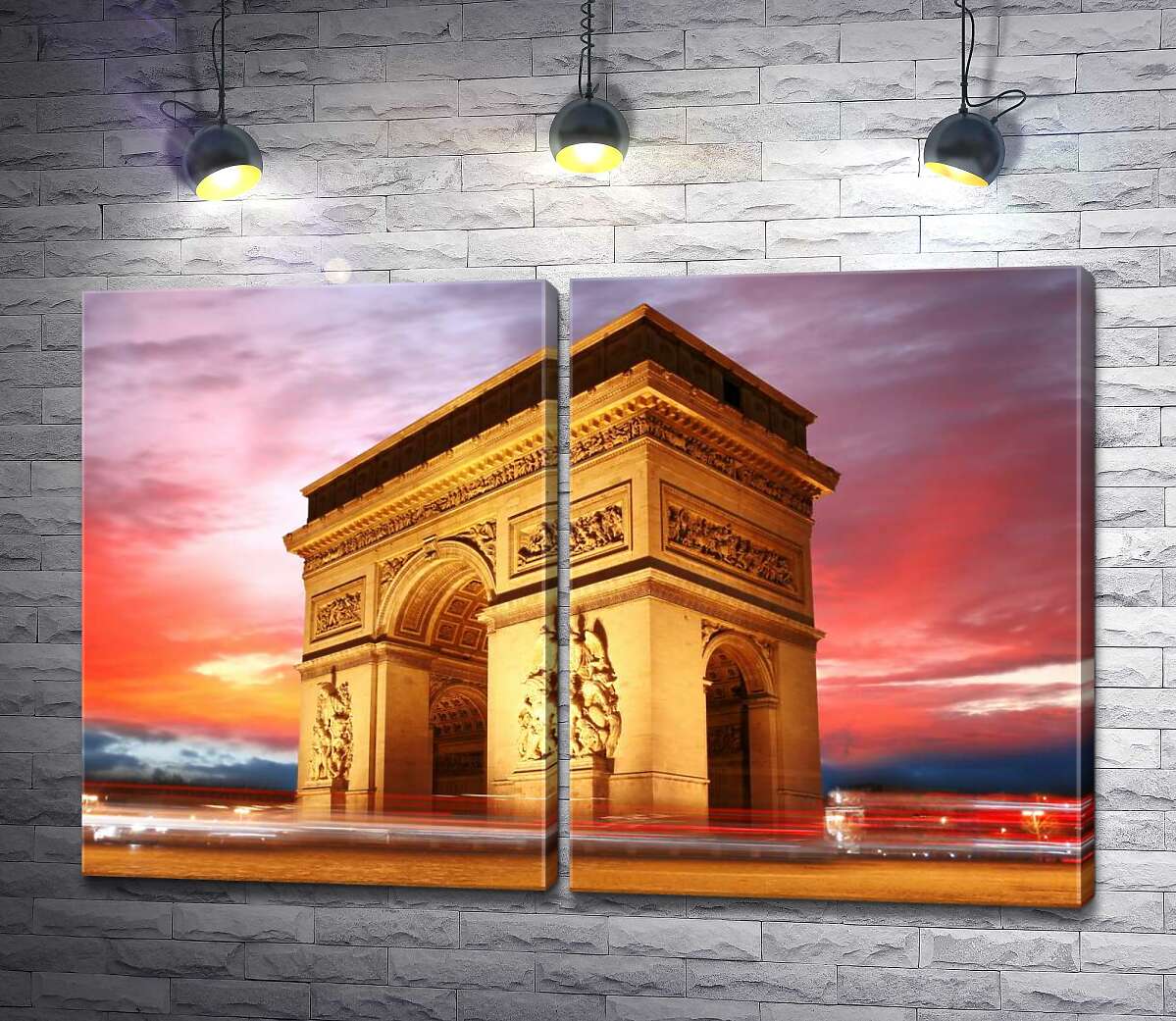 модульная картина Величие Триумфальной арки (Arc de Triomphe de l'Étoile) в Париже (Модуль №6)