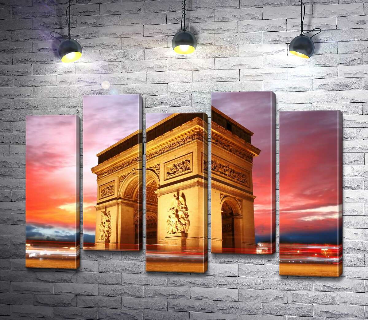 модульная картина Величие Триумфальной арки (Arc de Triomphe de l'Étoile) в Париже (Модуль №30)