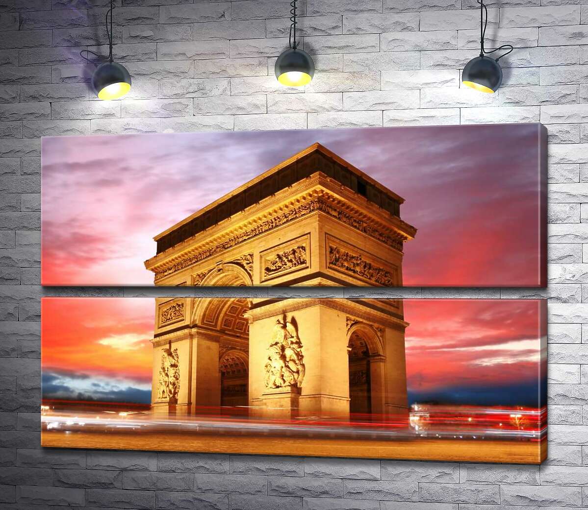 модульна картина Велич Тріумфальної арки (Arc de Triomphe de l'Étoile) у Парижі (Модуль №7)
