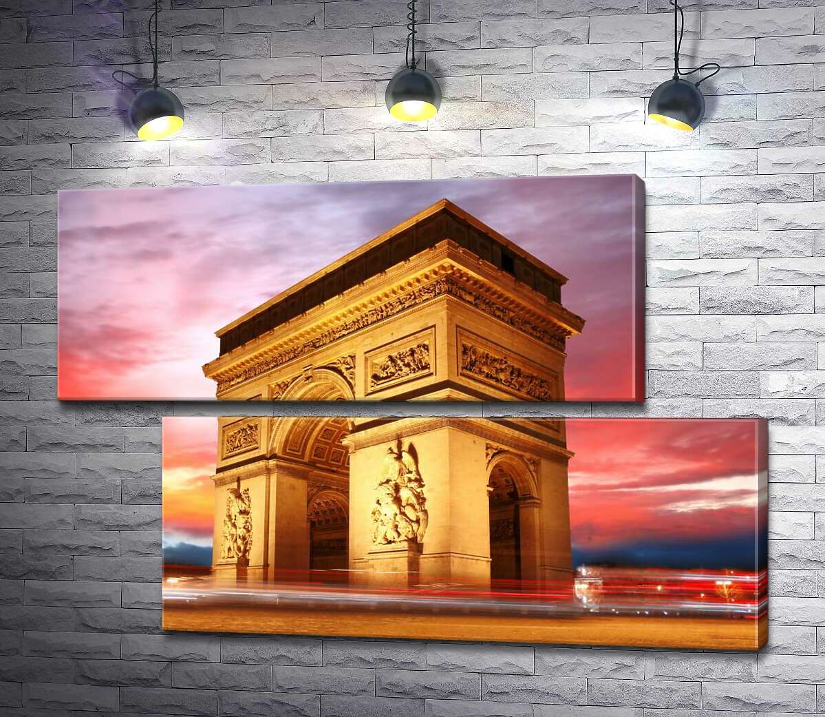 модульна картина Велич Тріумфальної арки (Arc de Triomphe de l'Étoile) у Парижі (Модуль №8)