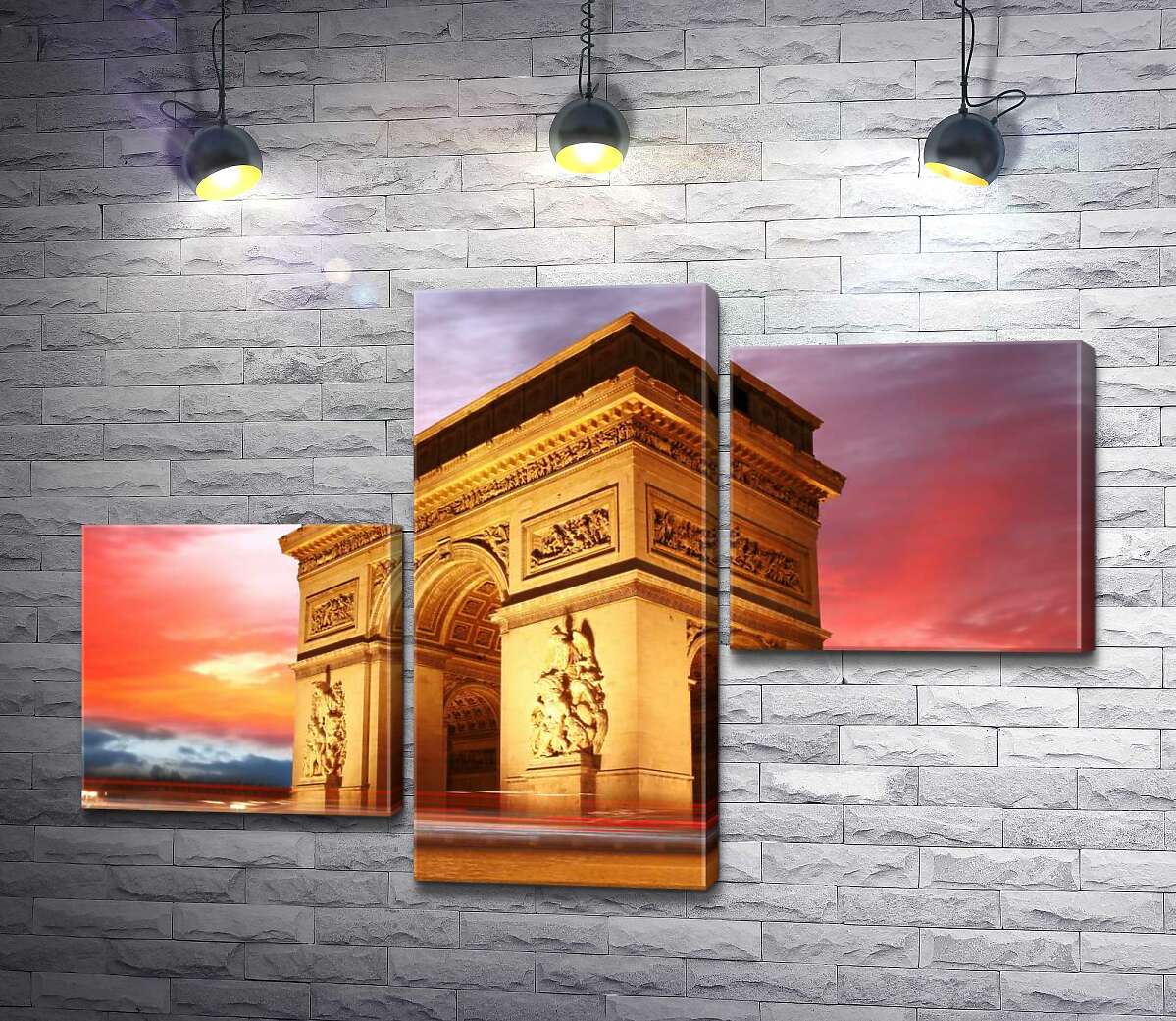 модульная картина Величие Триумфальной арки (Arc de Triomphe de l'Étoile) в Париже (Модуль №12)
