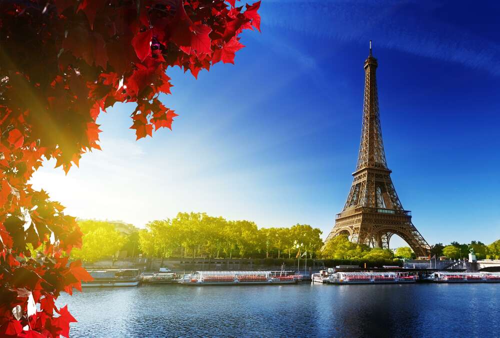 картина-постер Ейфелева вежа (Eiffel tower) височіє за Сеною
