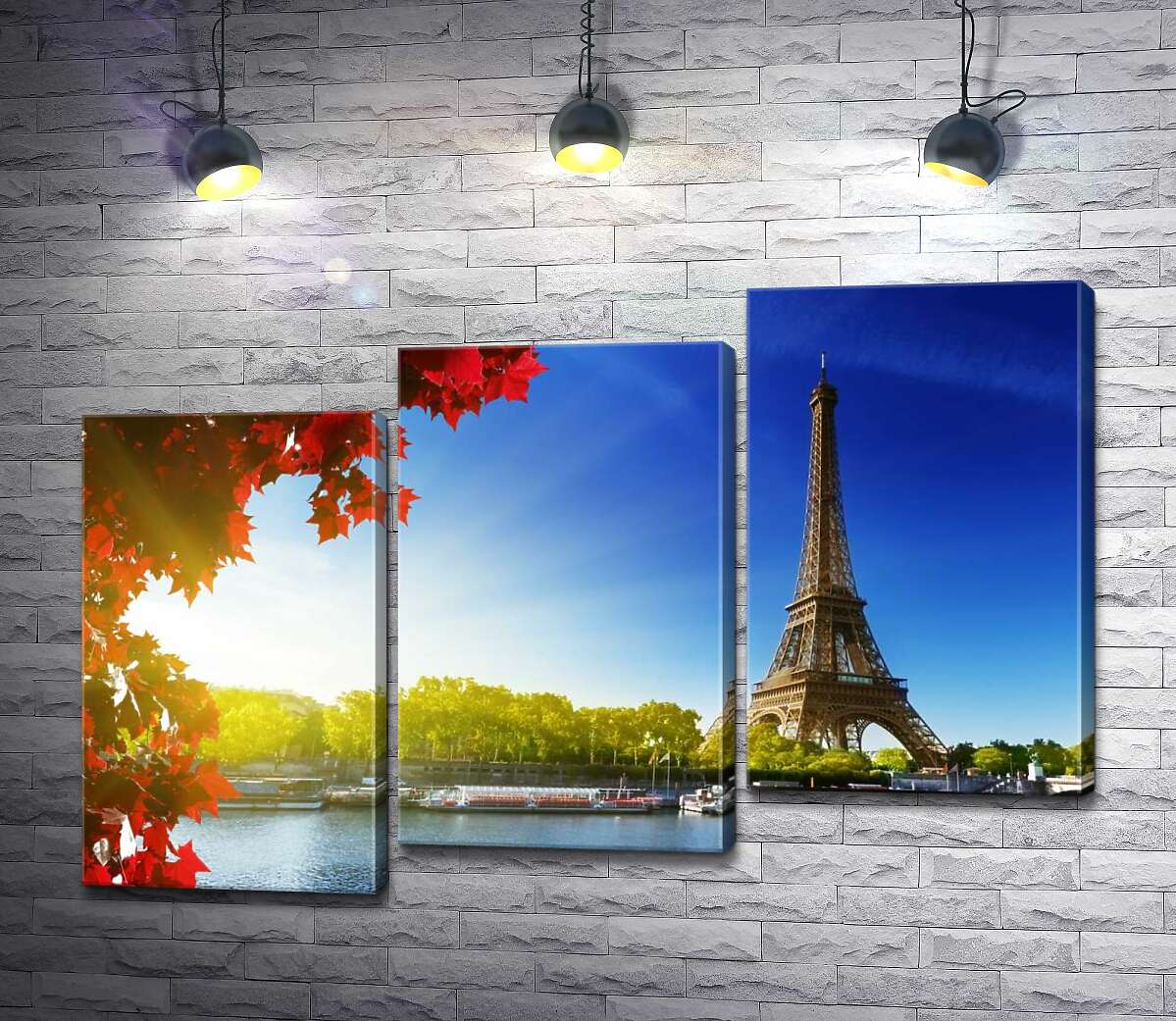 модульна картина Ейфелева вежа (Eiffel tower) височіє за Сеною (Модуль №14)