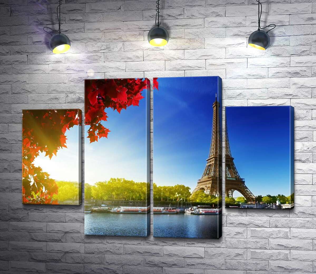 модульна картина Ейфелева вежа (Eiffel tower) височіє за Сеною (Модуль №20)