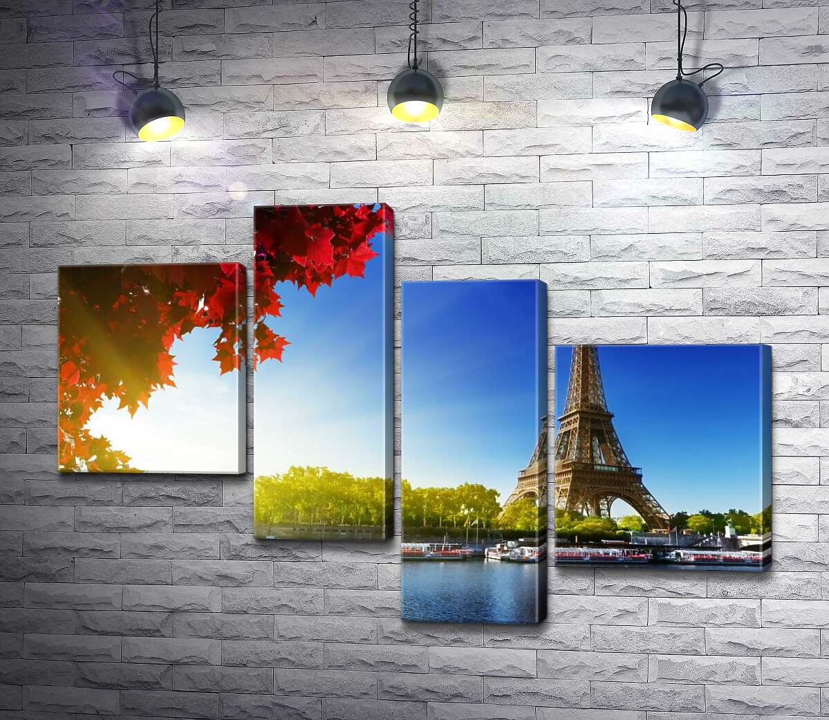 модульна картина Ейфелева вежа (Eiffel tower) височіє за Сеною (Модуль №21)