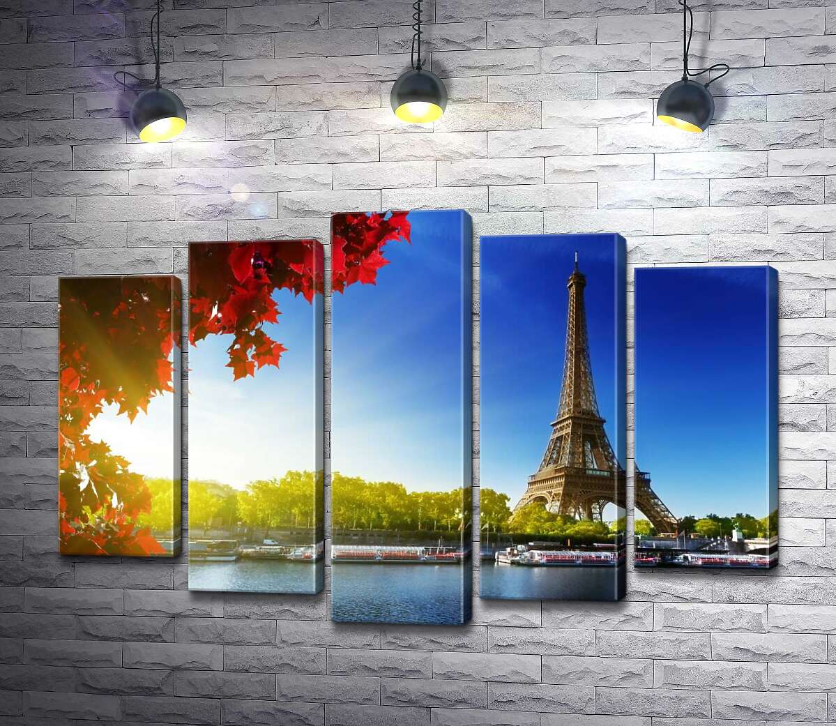 модульна картина Ейфелева вежа (Eiffel tower) височіє за Сеною (Модуль №4)