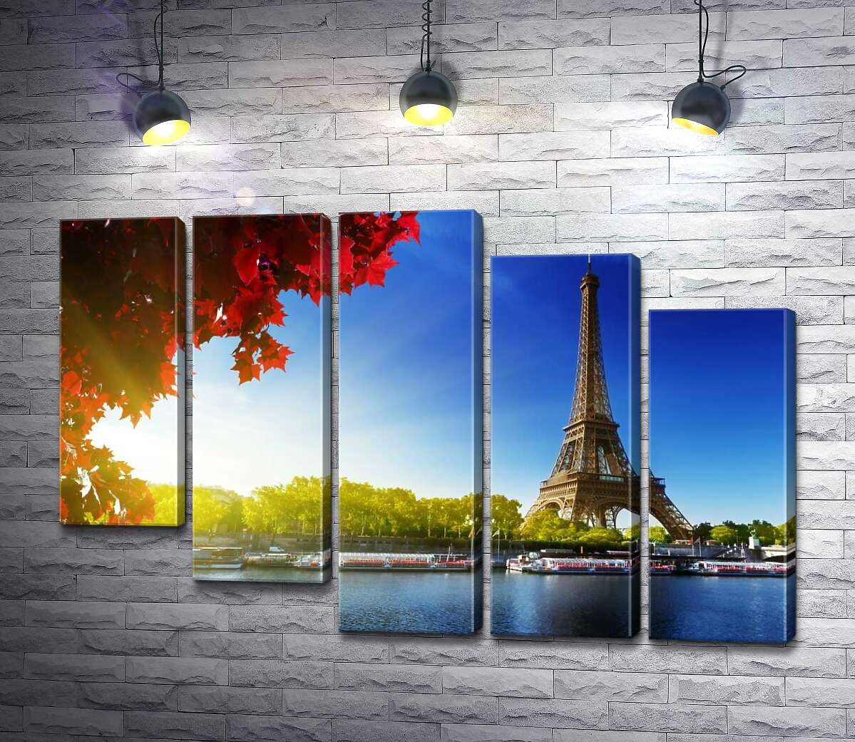 модульна картина Ейфелева вежа (Eiffel tower) височіє за Сеною (Модуль №28)