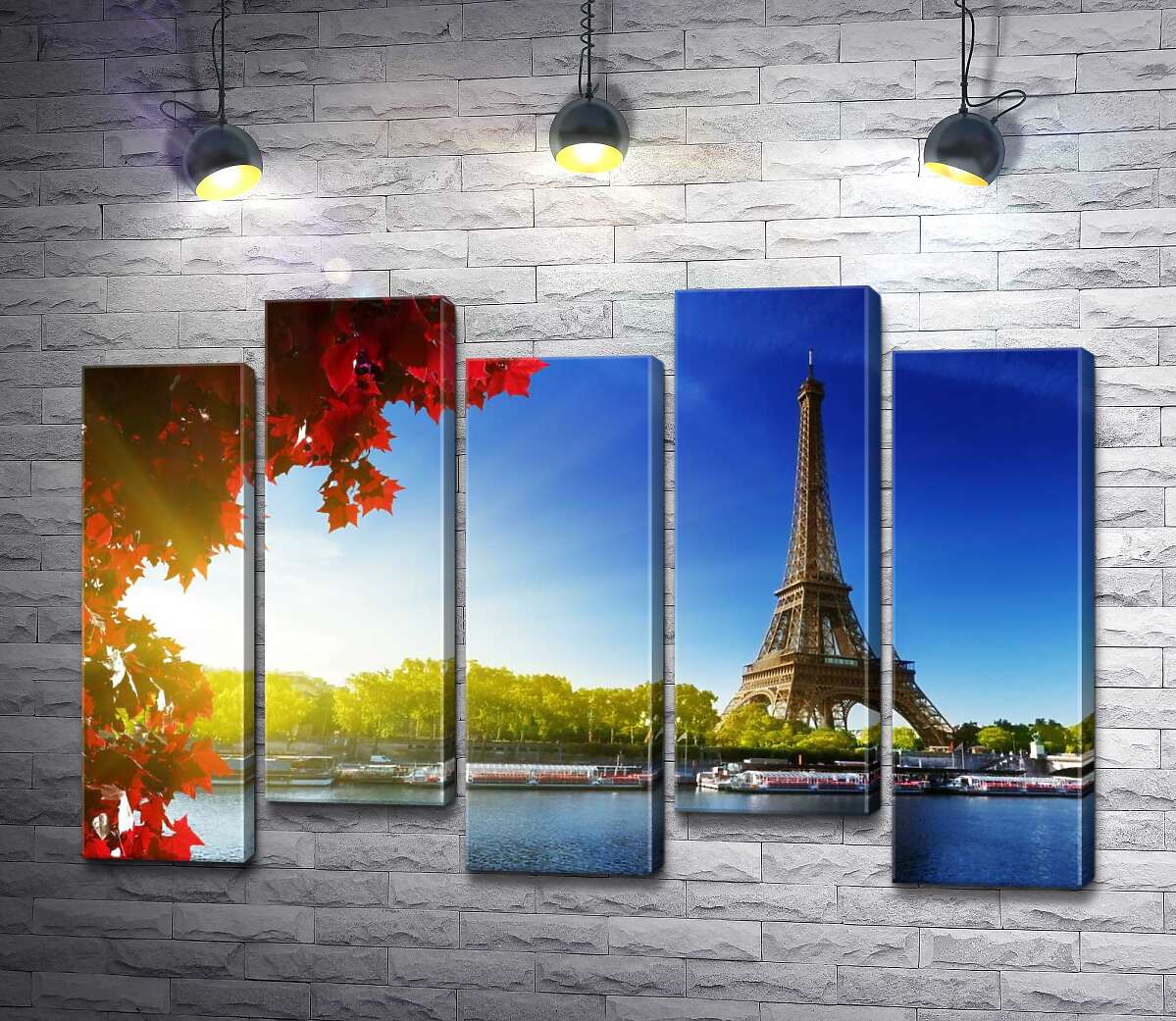 модульна картина Ейфелева вежа (Eiffel tower) височіє за Сеною (Модуль №30)