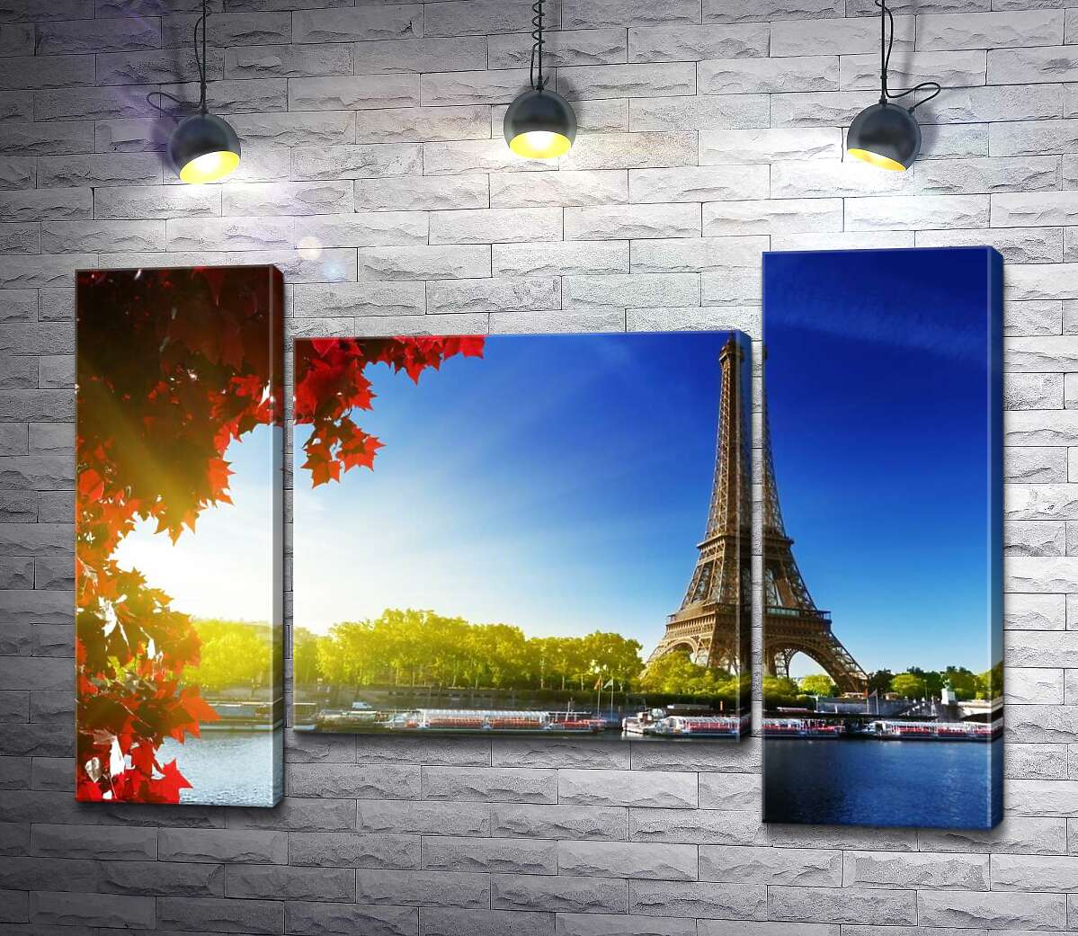 модульна картина Ейфелева вежа (Eiffel tower) височіє за Сеною (Модуль №11)