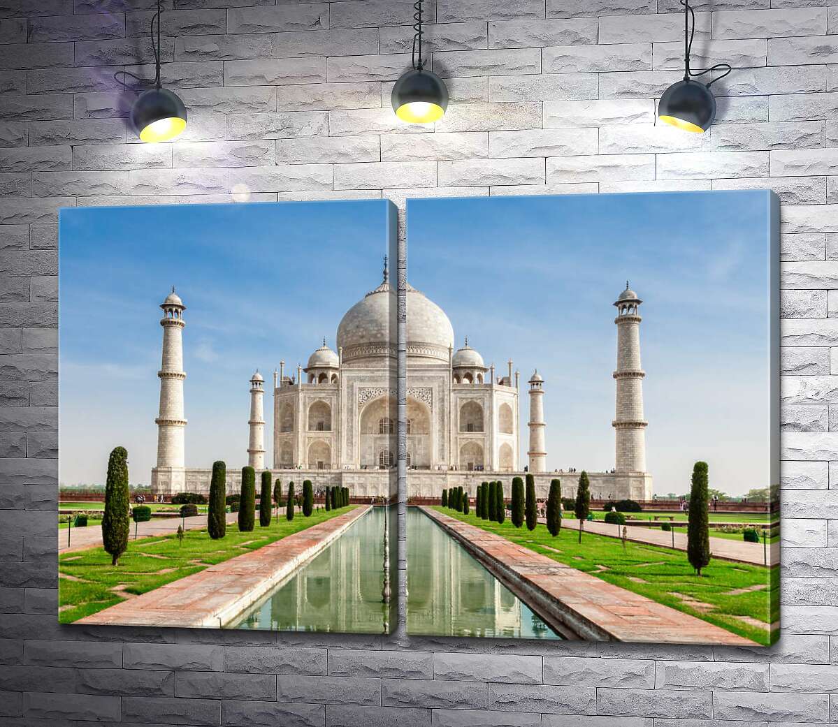 модульная картина Белая жемчужина индийской культуры мавзолей Тадж Махал (Taj Mahal)