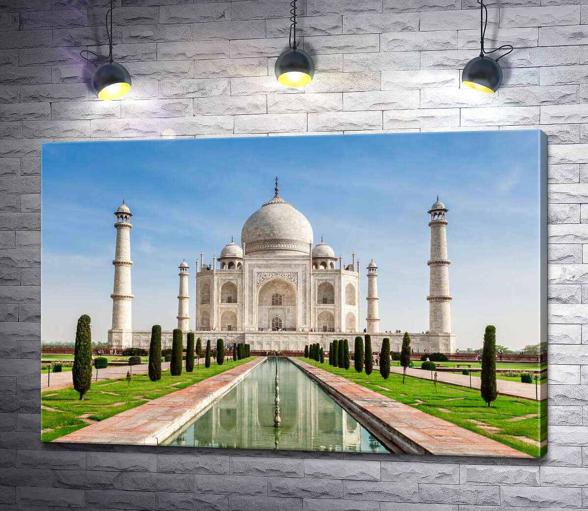картина Белая жемчужина индийской культуры мавзолей Тадж Махал (Taj Mahal)