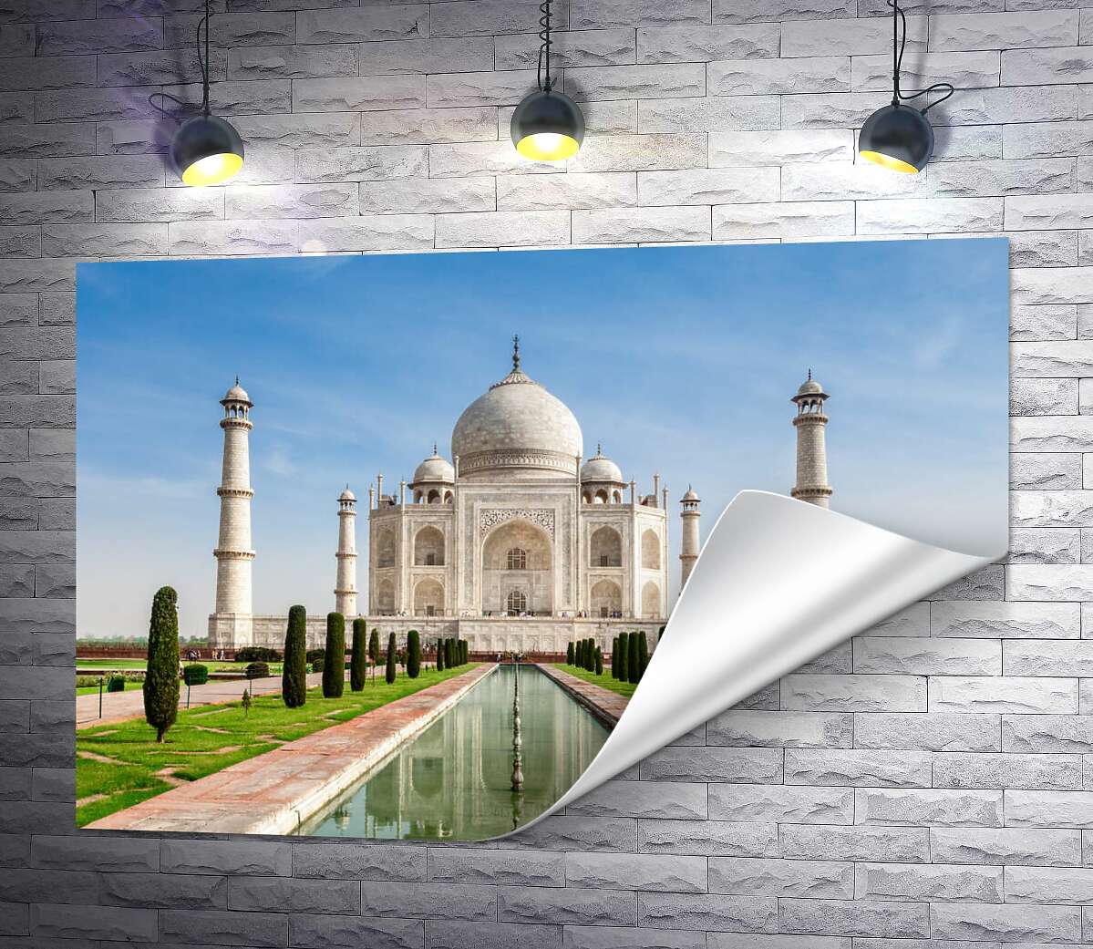 печать Белая жемчужина индийской культуры мавзолей Тадж Махал (Taj Mahal)