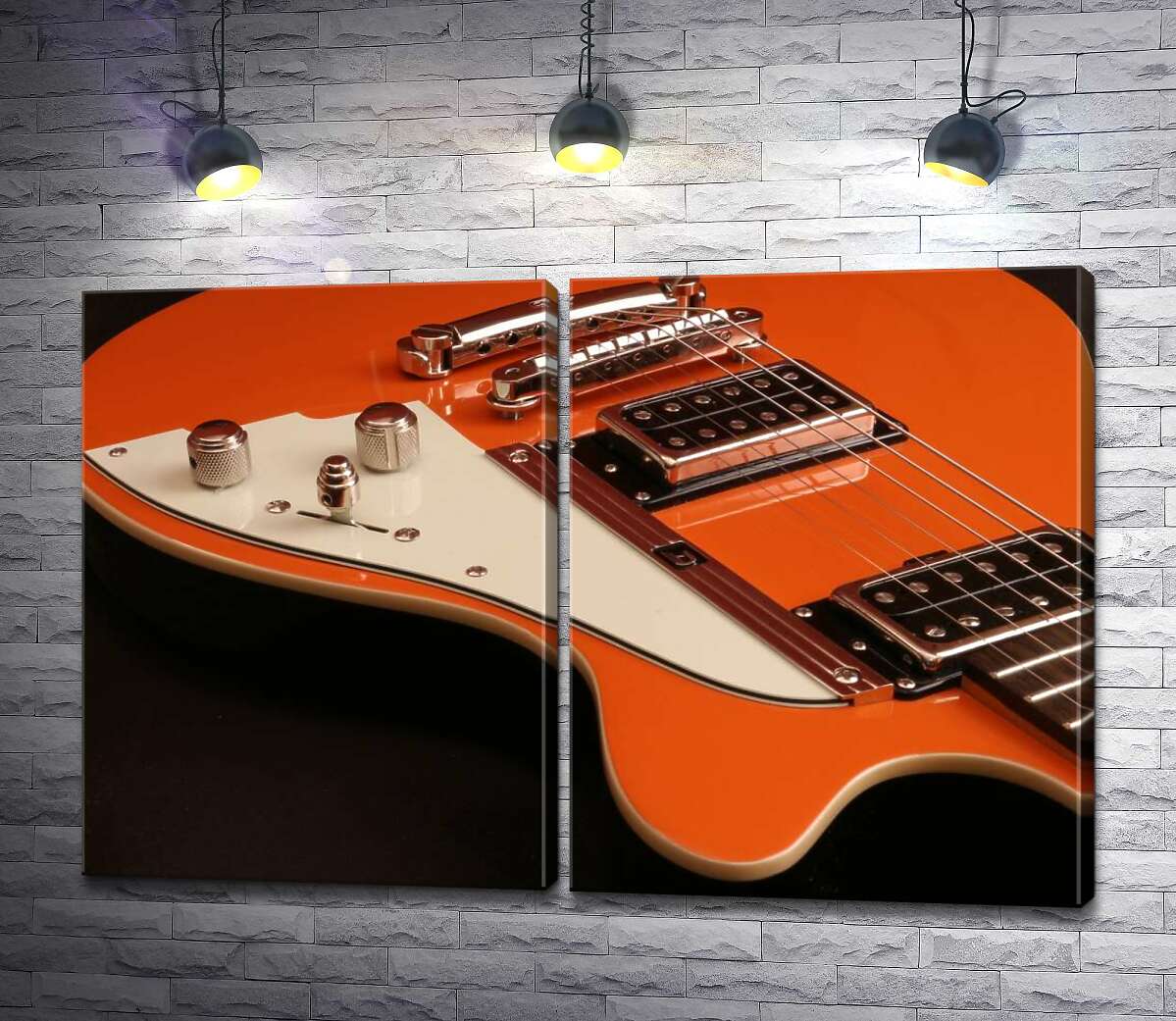 модульная картина Рыжий цвет электрической гитары