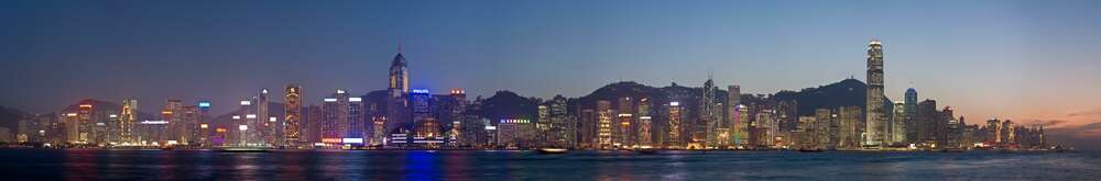 картина-постер Панорама вогнів нічного Гонконга