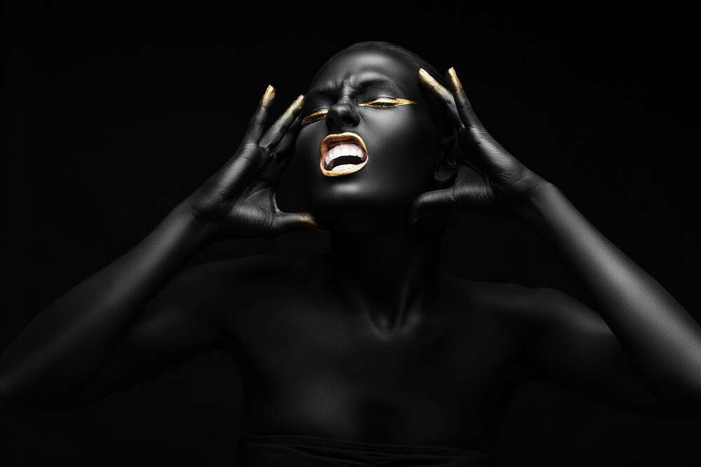 картина-постер Повнота емоцій чорного силуету дівчини