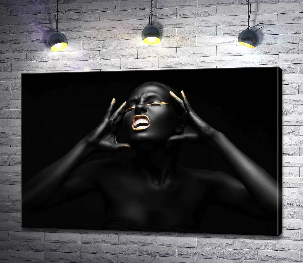 картина Полнота эмоций черного силуэта девушки