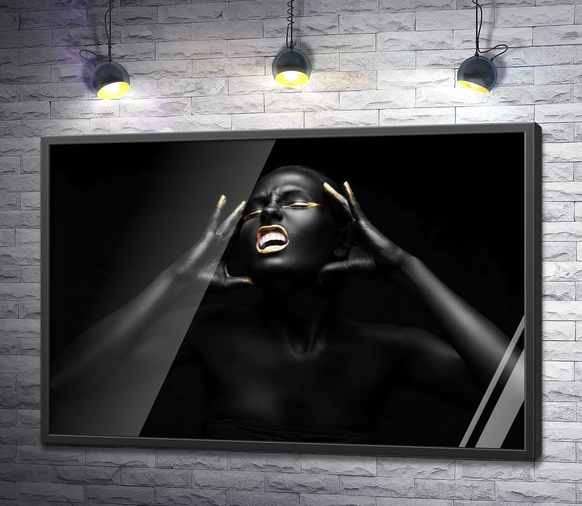 постер Повнота емоцій чорного силуету дівчини