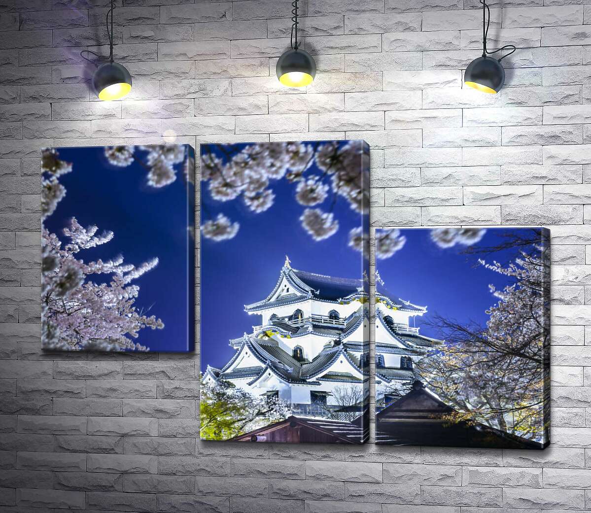 модульна картина Середньовічний японський замок Хіконе (Hikone Castle) навесні (Модуль №13)