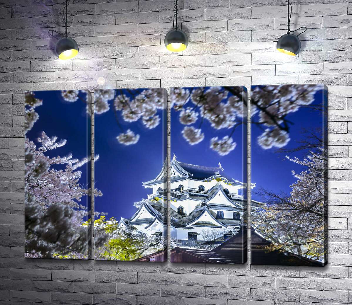 модульна картина Середньовічний японський замок Хіконе (Hikone Castle) навесні (Модуль №24)