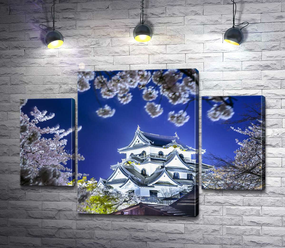 модульна картина Середньовічний японський замок Хіконе (Hikone Castle) навесні (Модуль №5)