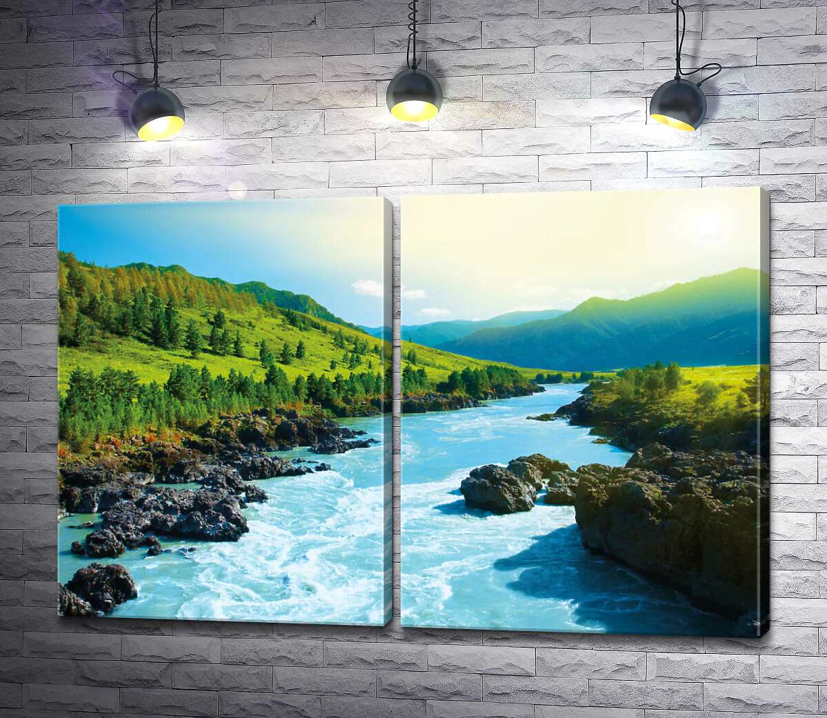 модульна картина Кам'янистий ландшафт гірської річки