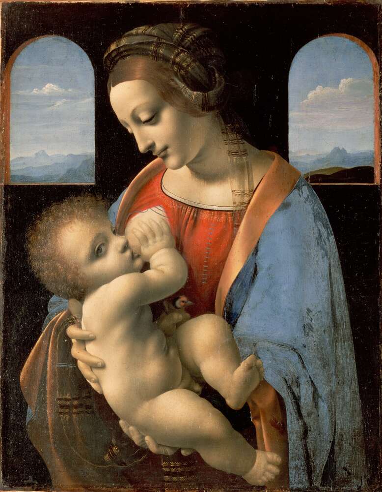 картина-постер Мадонна Літта (Madonna Litta) - Леонардо да Вінчі (Leonardo da Vinci)