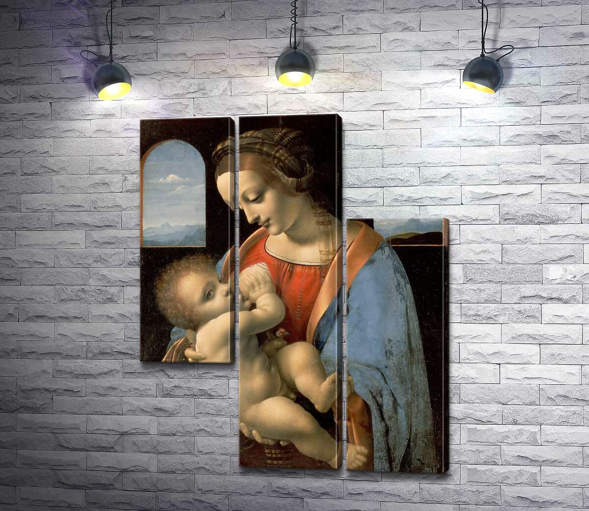 модульна картина Мадонна Літта (Madonna Litta) (Модуль №13) - Леонардо да Вінчі (Leonardo da Vinci)