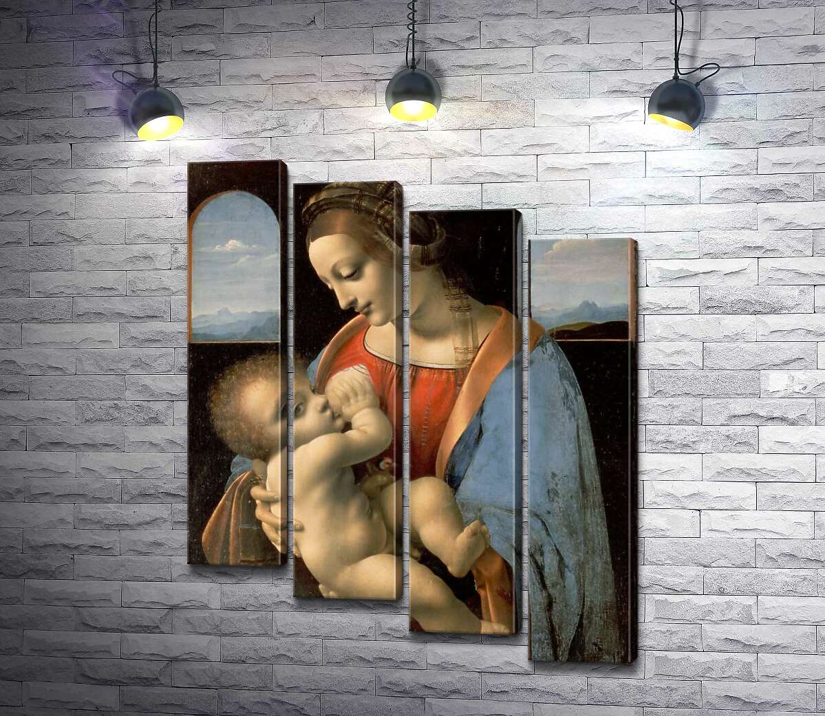 модульна картина Мадонна Літта (Madonna Litta) (Модуль №19) - Леонардо да Вінчі (Leonardo da Vinci)