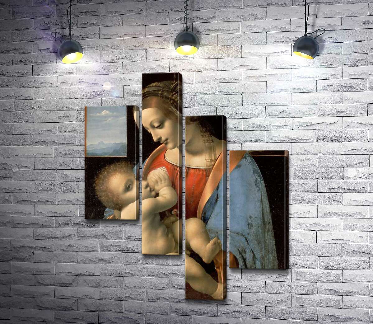 модульная картина Мадонна Литта (Madonna Litta) (Модуль №21) – Леонардо да Винчи (Leonardo da Vinci)