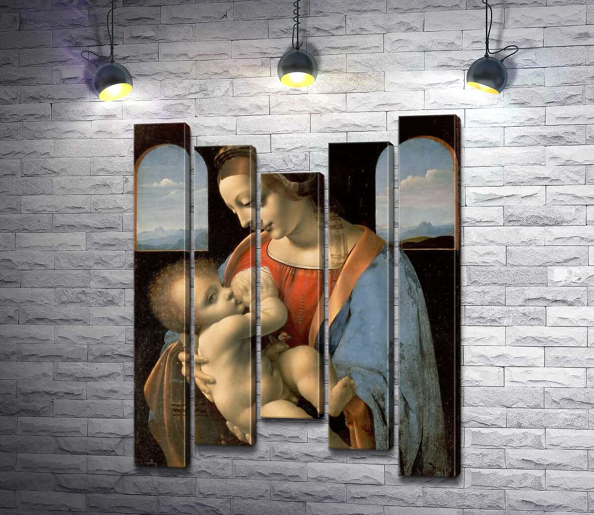 модульная картина Мадонна Литта (Madonna Litta) (Модуль №27) – Леонардо да Винчи (Leonardo da Vinci)