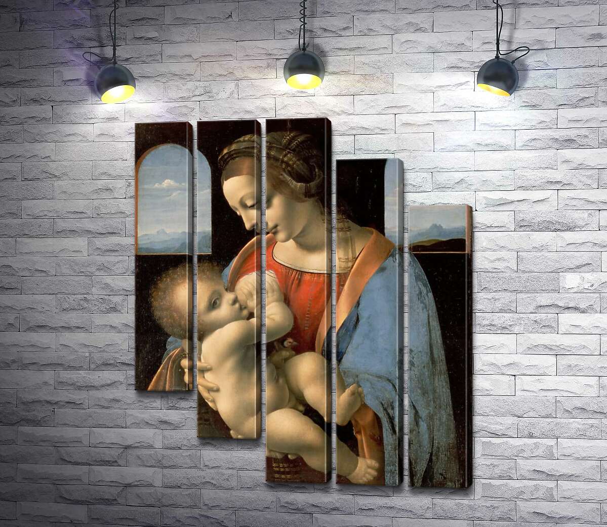 модульна картина Мадонна Літта (Madonna Litta) (Модуль №28) - Леонардо да Вінчі (Leonardo da Vinci)
