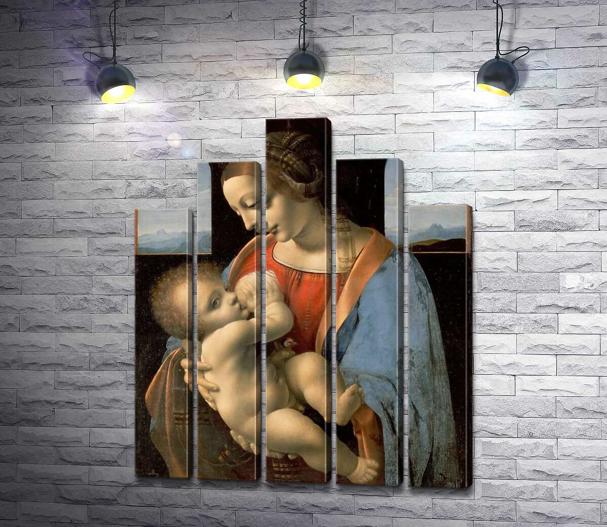 модульная картина Мадонна Литта (Madonna Litta) (Модуль №29) – Леонардо да Винчи (Leonardo da Vinci)