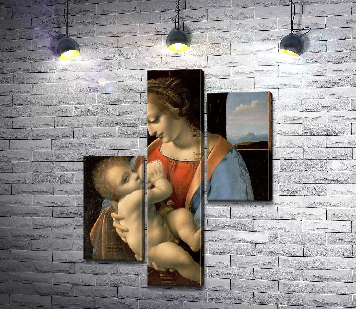 модульна картина Мадонна Літта (Madonna Litta) (Модуль №12) - Леонардо да Вінчі (Leonardo da Vinci)