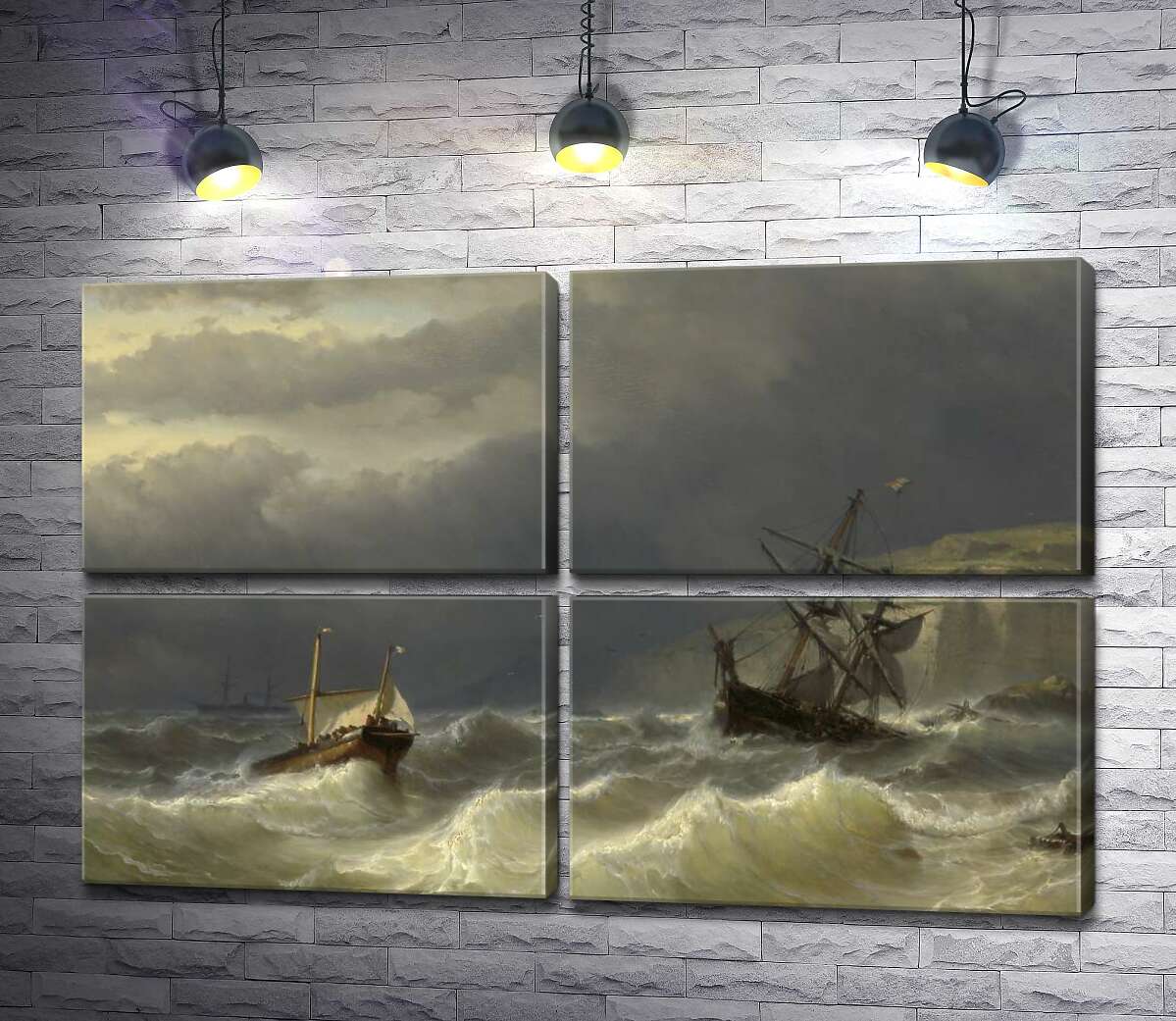 модульна картина Шторм у Дуврській протоці (Storm in the Strait of Dover) - Луї Мейер (Louis Meijer) (Модуль №25)