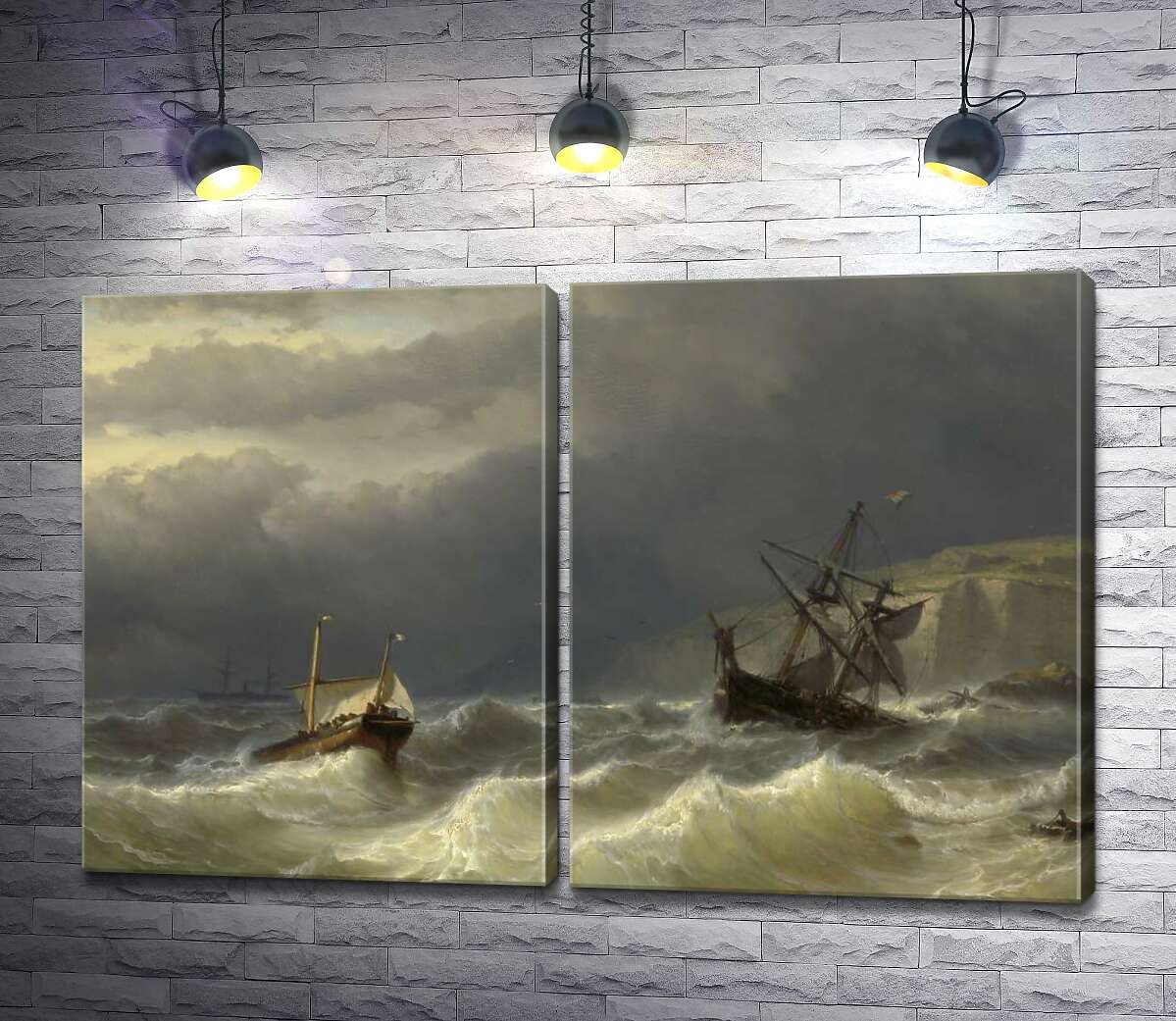 модульная картина Шторм в Дуврском проливе (Storm in the Strait of Dover) – Луи Мейер (Louis Meijer)