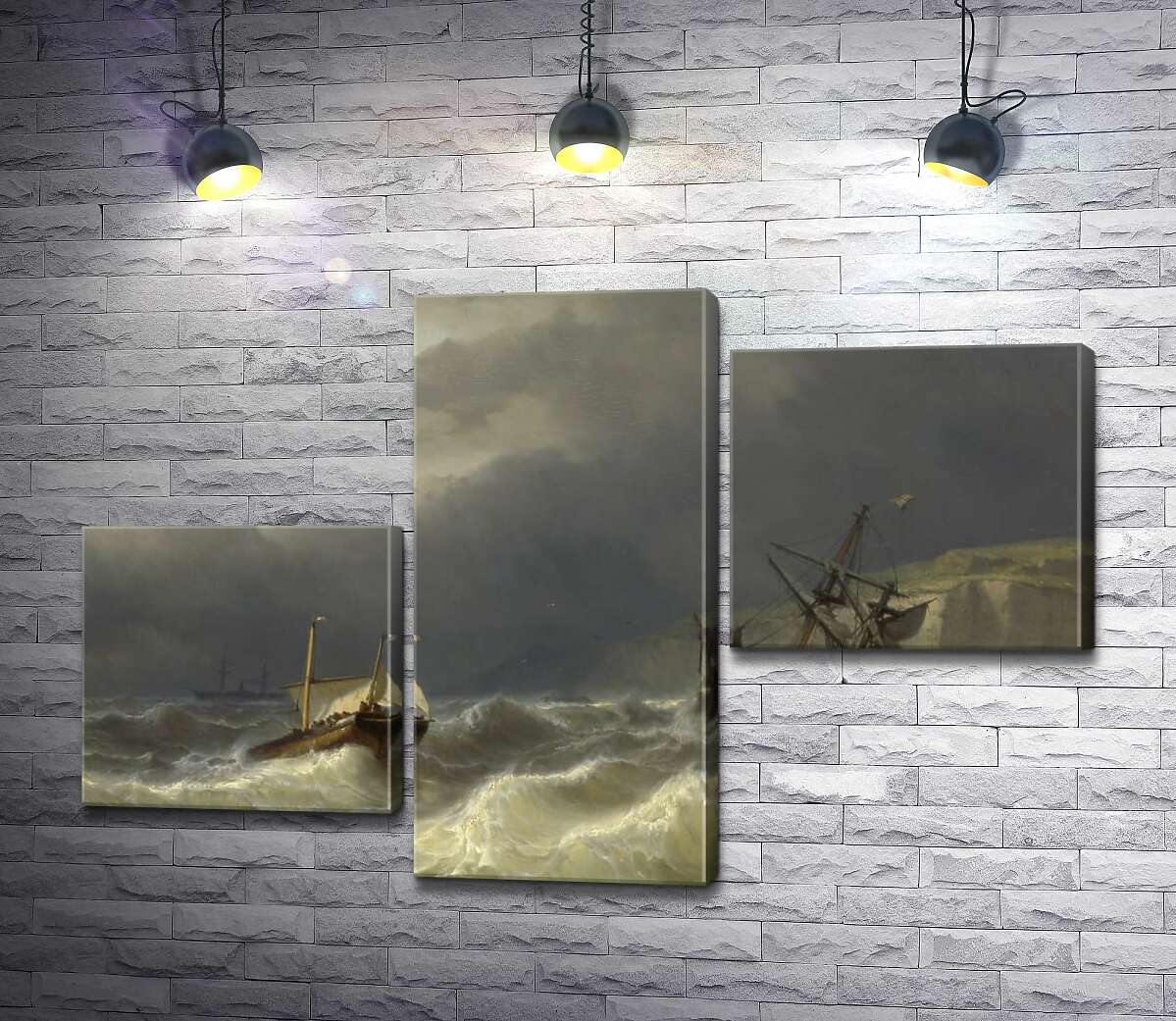 модульная картина Шторм в Дуврском проливе (Storm in the Strait of Dover) – Луи Мейер (Louis Meijer) (Модуль №12)