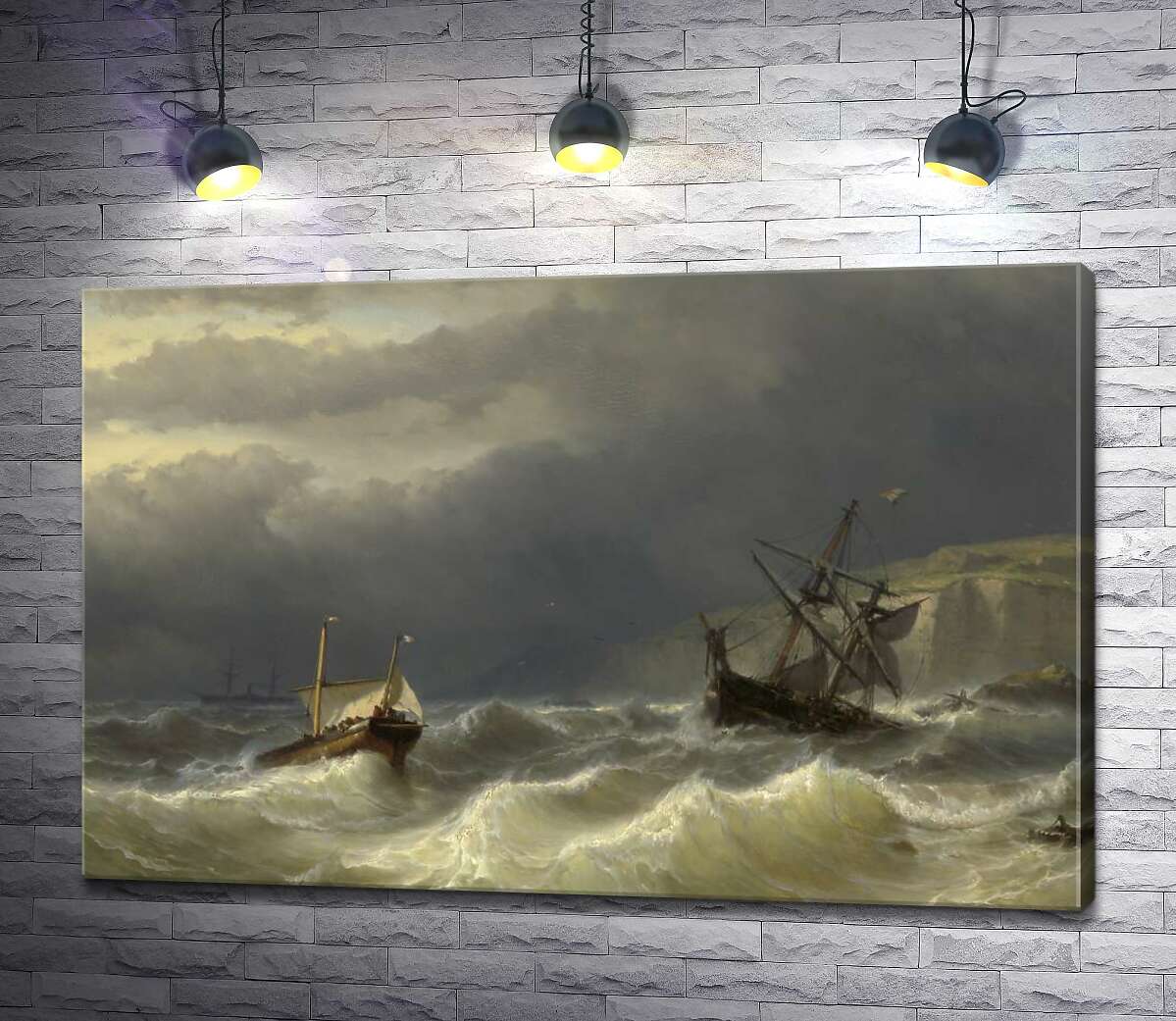 картина Шторм в Дуврском проливе (Storm in the Strait of Dover) – Луи Мейер (Louis Meijer)