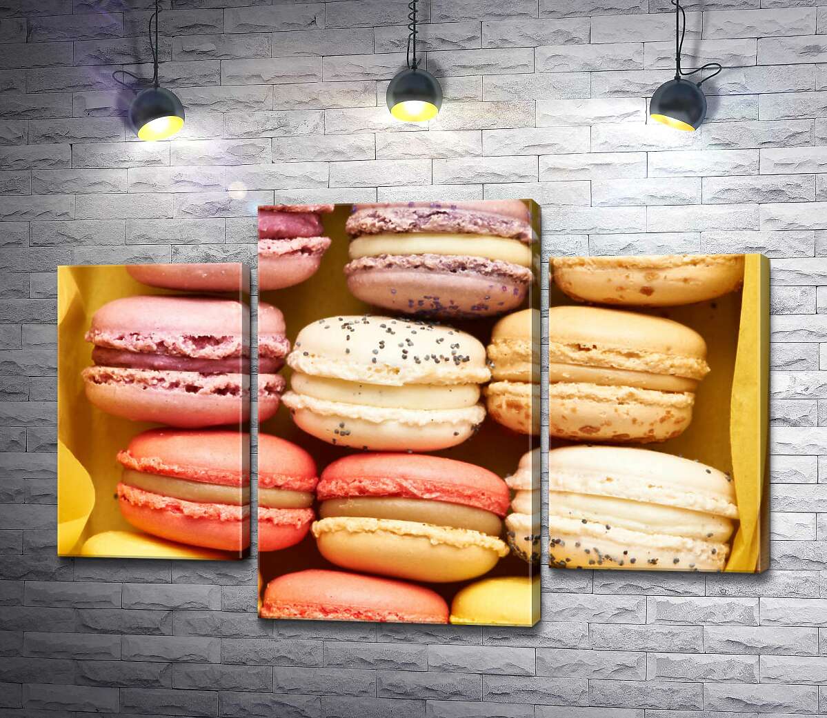 модульна картина Ніжні макарони у подарунковій коробці (Модуль №10)