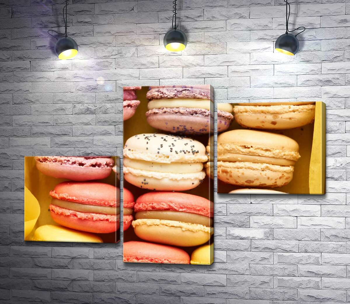 модульна картина Ніжні макарони у подарунковій коробці (Модуль №12)