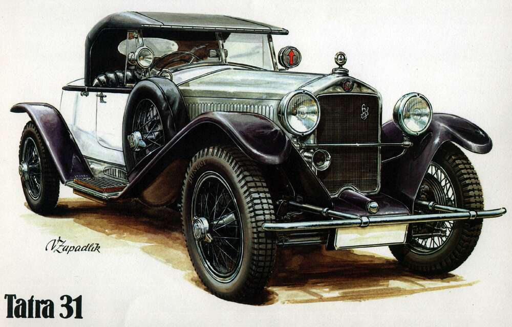 картина-постер Зелений ретро-автомобіль Tatra 31