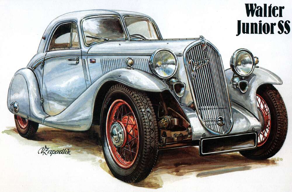 картина-постер Звезда 30-х годов автомобиль Walter Junior SS