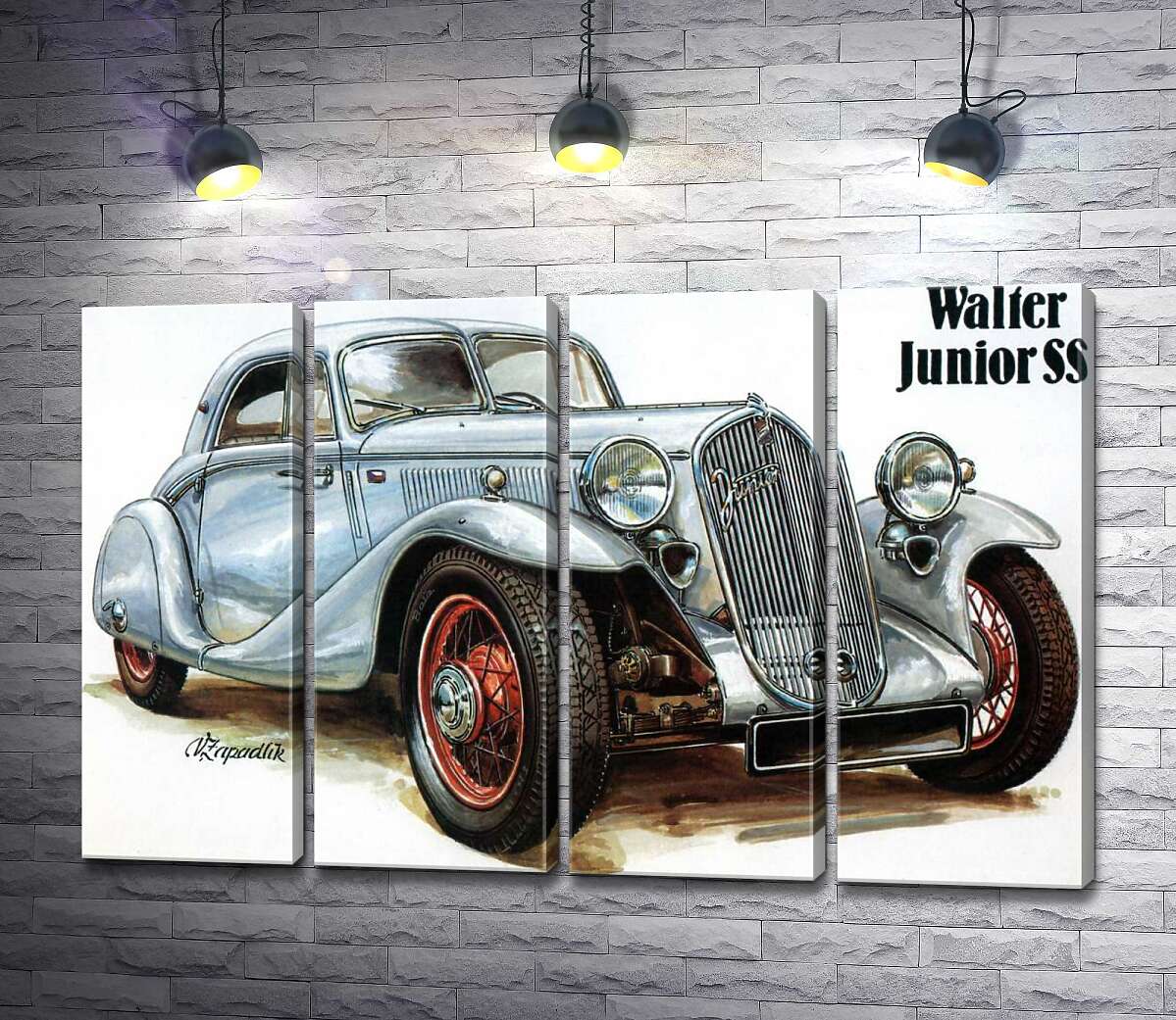 модульна картина Зірка 30-х років автомобіль Walter Junior SS (Модуль №24)