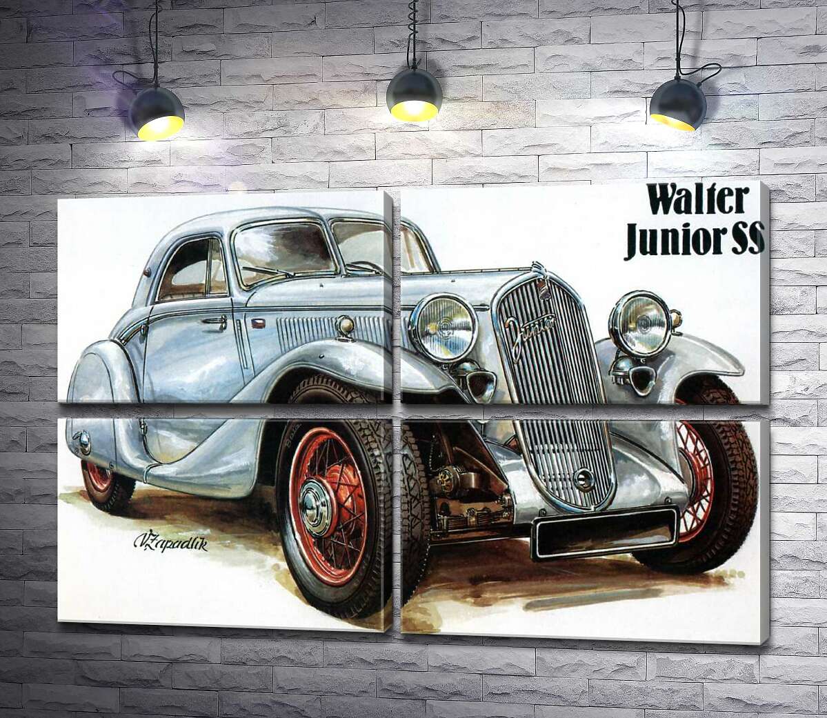 модульна картина Зірка 30-х років автомобіль Walter Junior SS (Модуль №25)