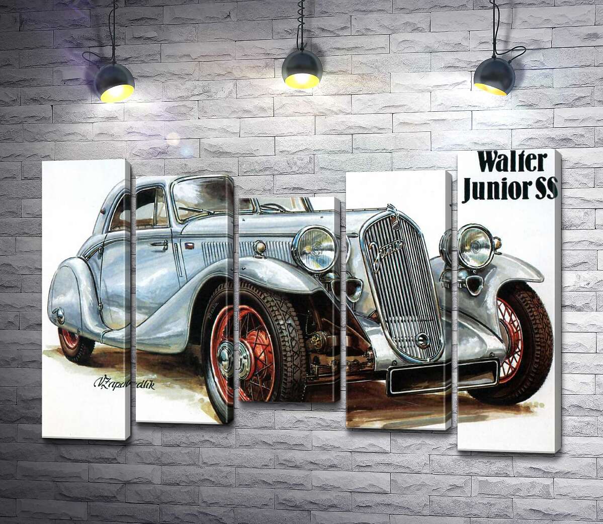модульна картина Зірка 30-х років автомобіль Walter Junior SS (Модуль №27)