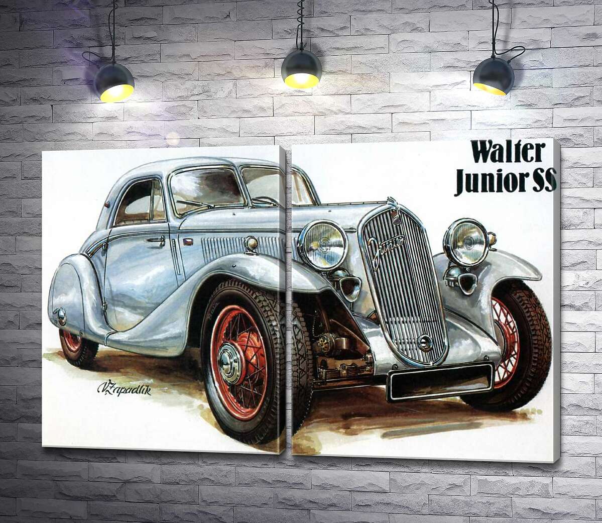 модульная картина Звезда 30-х годов автомобиль Walter Junior SS (Модуль №6)