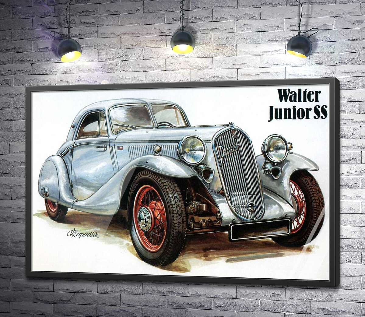 постер Звезда 30-х годов автомобиль Walter Junior SS