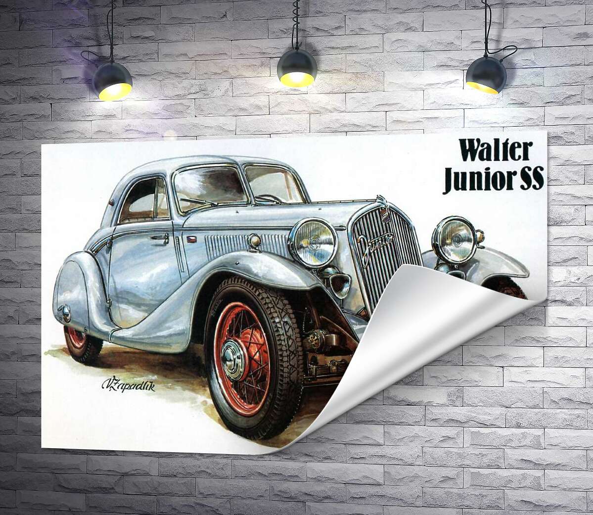 печать Звезда 30-х годов автомобиль Walter Junior SS
